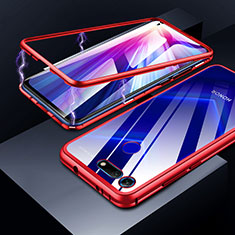 Handyhülle Hülle Luxus Aluminium Metall Rahmen Spiegel Tasche für Huawei Honor View 20 Rot