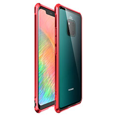 Handyhülle Hülle Luxus Aluminium Metall Rahmen Spiegel Tasche für Huawei Mate 20 Pro Rot
