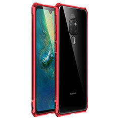 Handyhülle Hülle Luxus Aluminium Metall Rahmen Spiegel Tasche für Huawei Mate 20 Rot