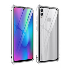 Handyhülle Hülle Luxus Aluminium Metall Rahmen Spiegel Tasche für Huawei P Smart (2019) Silber