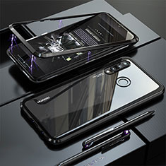 Handyhülle Hülle Luxus Aluminium Metall Rahmen Spiegel Tasche für Huawei P30 Lite New Edition Schwarz