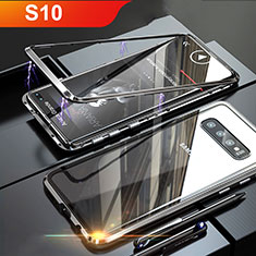 Handyhülle Hülle Luxus Aluminium Metall Rahmen Spiegel Tasche für Samsung Galaxy S10 5G Schwarz