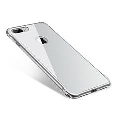 Handyhülle Hülle Luxus Aluminium Metall Rahmen Spiegel Tasche M01 für Apple iPhone 8 Plus Silber