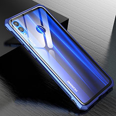 Handyhülle Hülle Luxus Aluminium Metall Rahmen Spiegel Tasche M01 für Huawei Honor 8X Blau