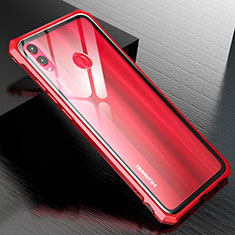 Handyhülle Hülle Luxus Aluminium Metall Rahmen Spiegel Tasche M01 für Huawei Honor 8X Rot