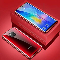 Handyhülle Hülle Luxus Aluminium Metall Rahmen Spiegel Tasche M01 für Huawei Mate 20 Pro Rot