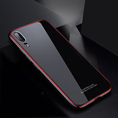 Handyhülle Hülle Luxus Aluminium Metall Rahmen Spiegel Tasche M02 für Huawei P20 Rot