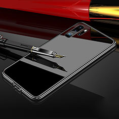 Handyhülle Hülle Luxus Aluminium Metall Rahmen Spiegel Tasche M03 für Huawei P30 Pro Silber
