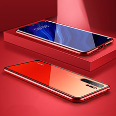 Handyhülle Hülle Luxus Aluminium Metall Rahmen Spiegel Tasche M05 für Huawei P30 Pro Rot