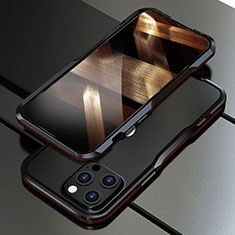 Handyhülle Hülle Luxus Aluminium Metall Rahmen Tasche A01 für Apple iPhone 14 Pro Max Rot und Schwarz