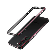 Handyhülle Hülle Luxus Aluminium Metall Rahmen Tasche A01 für Samsung Galaxy S21 5G Rot und Schwarz