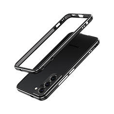 Handyhülle Hülle Luxus Aluminium Metall Rahmen Tasche A01 für Samsung Galaxy S21 5G Schwarz