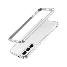 Handyhülle Hülle Luxus Aluminium Metall Rahmen Tasche A01 für Samsung Galaxy S21 5G Silber