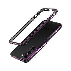 Handyhülle Hülle Luxus Aluminium Metall Rahmen Tasche A01 für Samsung Galaxy S21 5G Violett