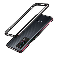 Handyhülle Hülle Luxus Aluminium Metall Rahmen Tasche A01 für Vivo iQOO 8 5G Rot und Schwarz
