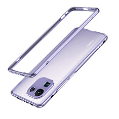 Handyhülle Hülle Luxus Aluminium Metall Rahmen Tasche A01 für Xiaomi Mi 11 Pro 5G Helles Lila