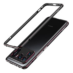 Handyhülle Hülle Luxus Aluminium Metall Rahmen Tasche A01 für Xiaomi Mi 11 Ultra 5G Rot und Schwarz