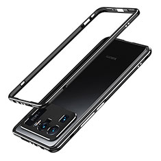 Handyhülle Hülle Luxus Aluminium Metall Rahmen Tasche A01 für Xiaomi Mi 11 Ultra 5G Schwarz
