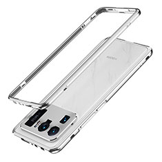 Handyhülle Hülle Luxus Aluminium Metall Rahmen Tasche A01 für Xiaomi Mi 11 Ultra 5G Silber