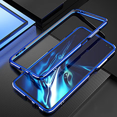 Handyhülle Hülle Luxus Aluminium Metall Rahmen Tasche A01 für Xiaomi Redmi K30 4G Blau
