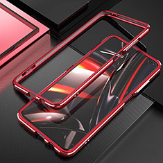 Handyhülle Hülle Luxus Aluminium Metall Rahmen Tasche A01 für Xiaomi Redmi K30 4G Rot