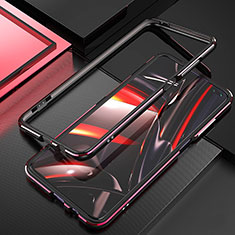 Handyhülle Hülle Luxus Aluminium Metall Rahmen Tasche A01 für Xiaomi Redmi K30 4G Rot und Schwarz
