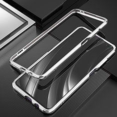 Handyhülle Hülle Luxus Aluminium Metall Rahmen Tasche A01 für Xiaomi Redmi K30 4G Silber