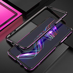 Handyhülle Hülle Luxus Aluminium Metall Rahmen Tasche A01 für Xiaomi Redmi K30 4G Violett und Schwarz
