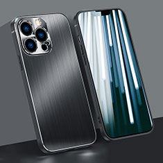 Handyhülle Hülle Luxus Aluminium Metall Rahmen Tasche A05 für Apple iPhone 13 Pro Max Schwarz