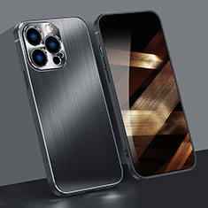 Handyhülle Hülle Luxus Aluminium Metall Rahmen Tasche A05 für Apple iPhone 14 Pro Schwarz