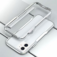 Handyhülle Hülle Luxus Aluminium Metall Rahmen Tasche für Apple iPhone 11 Silber