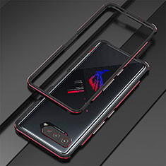 Handyhülle Hülle Luxus Aluminium Metall Rahmen Tasche für Asus ROG Phone 5 Pro Rot und Schwarz