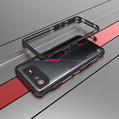 Handyhülle Hülle Luxus Aluminium Metall Rahmen Tasche für Asus ROG Phone 6 Pro Rot und Schwarz
