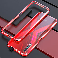 Handyhülle Hülle Luxus Aluminium Metall Rahmen Tasche für Huawei Honor 9X Rot
