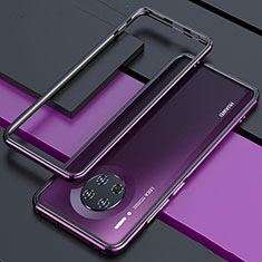 Handyhülle Hülle Luxus Aluminium Metall Rahmen Tasche für Huawei Mate 30 Pro 5G Violett