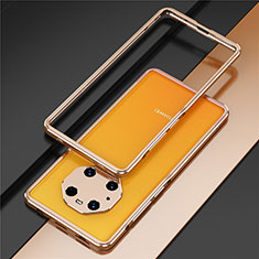 Handyhülle Hülle Luxus Aluminium Metall Rahmen Tasche für Huawei Mate 40 Pro Gold