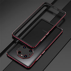 Handyhülle Hülle Luxus Aluminium Metall Rahmen Tasche für Huawei Mate 40 Pro Rot und Schwarz