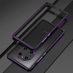 Handyhülle Hülle Luxus Aluminium Metall Rahmen Tasche für Huawei Mate 40 Pro Violett