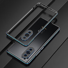 Handyhülle Hülle Luxus Aluminium Metall Rahmen Tasche für Huawei Nova 10 Pro Blau und Schwarz