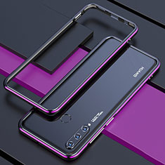Handyhülle Hülle Luxus Aluminium Metall Rahmen Tasche für Huawei P30 Lite New Edition Violett