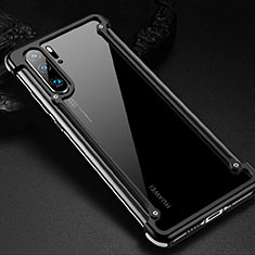 Handyhülle Hülle Luxus Aluminium Metall Rahmen Tasche für Huawei P30 Pro New Edition Schwarz