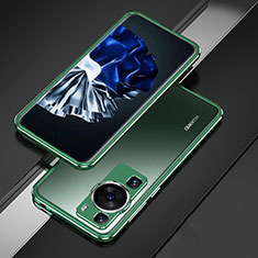 Handyhülle Hülle Luxus Aluminium Metall Rahmen Tasche für Huawei P60 Grün