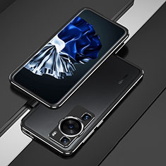 Handyhülle Hülle Luxus Aluminium Metall Rahmen Tasche für Huawei P60 Pro Schwarz