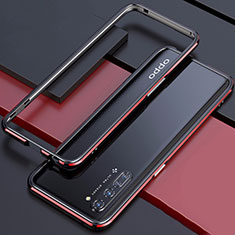Handyhülle Hülle Luxus Aluminium Metall Rahmen Tasche für Oppo Find X2 Lite Rot