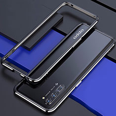 Handyhülle Hülle Luxus Aluminium Metall Rahmen Tasche für Oppo Find X2 Lite Schwarz