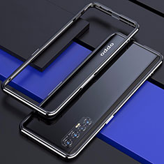 Handyhülle Hülle Luxus Aluminium Metall Rahmen Tasche für Oppo Find X2 Neo Schwarz