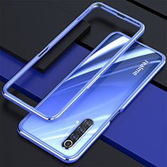 Handyhülle Hülle Luxus Aluminium Metall Rahmen Tasche für Realme X50 5G Blau