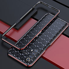 Handyhülle Hülle Luxus Aluminium Metall Rahmen Tasche für Realme X50 5G Rot und Schwarz