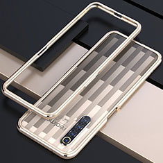 Handyhülle Hülle Luxus Aluminium Metall Rahmen Tasche für Realme X50m 5G Gold