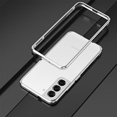 Handyhülle Hülle Luxus Aluminium Metall Rahmen Tasche für Samsung Galaxy S21 FE 5G Silber
